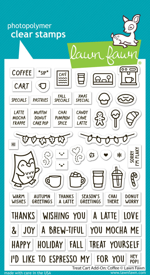 Lawn Fawn - Treat Cart Add-On: Coffee Stamp Set