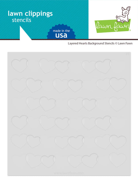 Lawn Fawn - Layered Hearts Background Stencils (Set of 3)