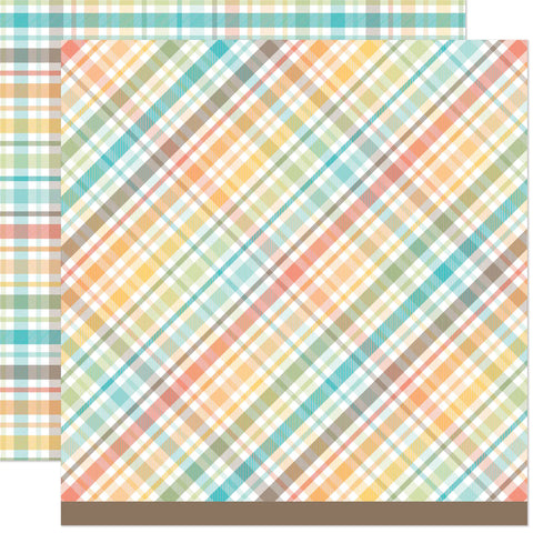 Lawn Fawn - 12"x 12" Apple Cider (Favorite Flannel Fall) Double-Sided Paper