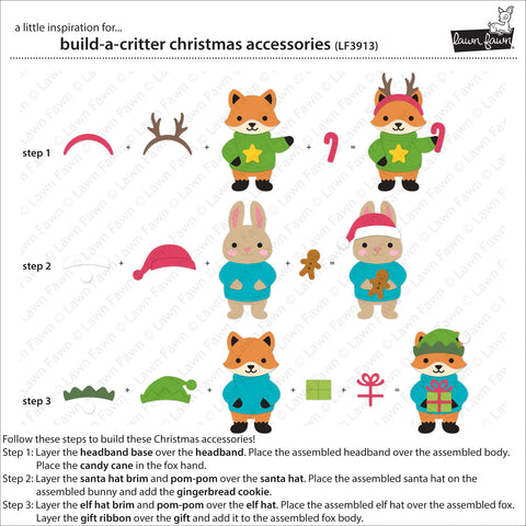 Lawn Fawn - Build-a-Critter Christmas Accessories