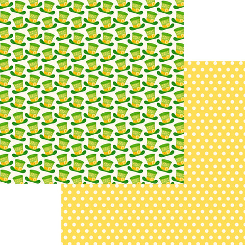 Scrapbook Supply - 12"x 12" Lucky Hats (Lucky Irish Collection) Double-Sided Paper