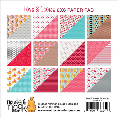 Newtons Nook 6"x 6" Love & Meows Paper Pad