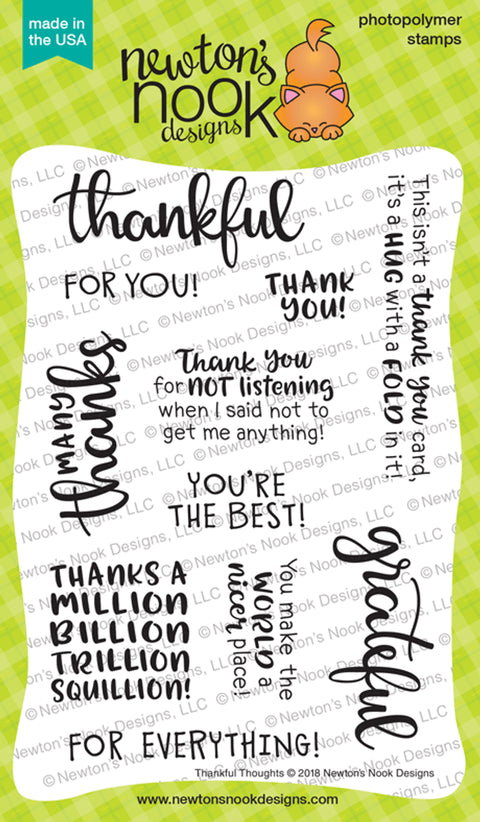 Newton's Nook - Thankful Thoughts Stamp Set