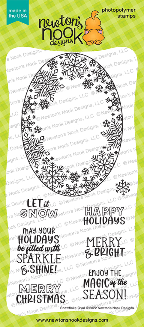 Newton's Nook - Snowflake Oval Stamp Set