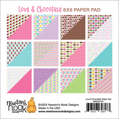 Newtons Nook 6"x 6" Love & Chocolate Paper Pad