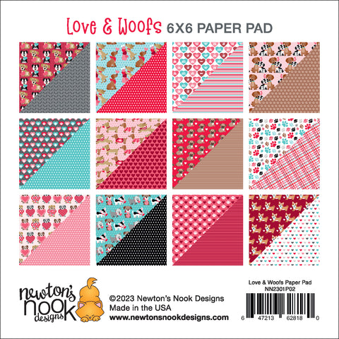 Newtons Nook 6"x 6" Love & Woofs Paper Pad