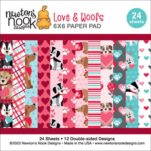 Newtons Nook 6"x 6" Love & Woofs Paper Pad