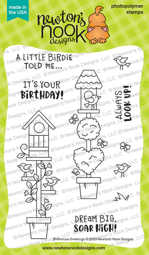 Newton's Nook - Birdhouse Greetings Stamp Set