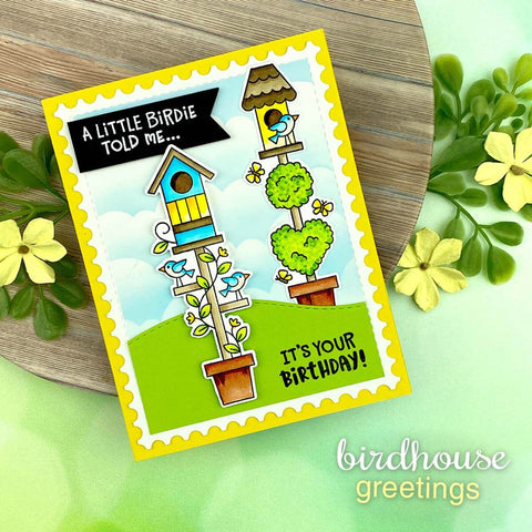 Newton's Nook - Birdhouse Greetings Stamp Set