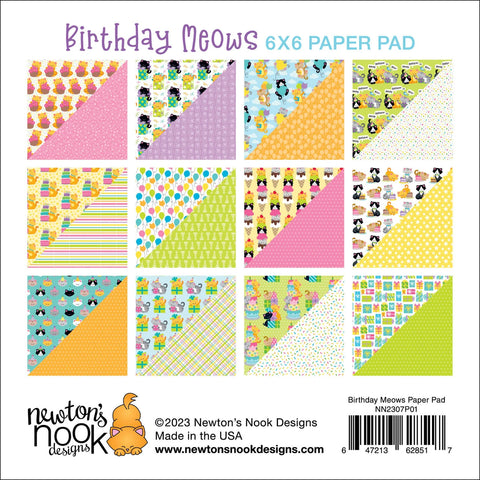 Newton's Nook - 6x6 Birthday Meows Paper Pad