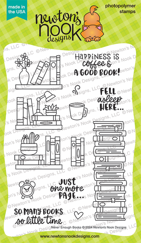 Newton's Nook - Never Enough Books Stamp Set