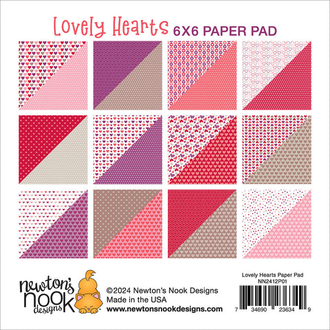 Newtons Nook 6"x 6" Lovely Hearts Paper Pad