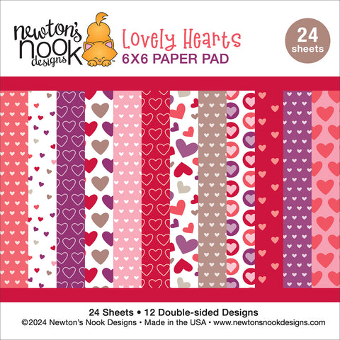 Newtons Nook 6"x 6" Lovely Hearts Paper Pad