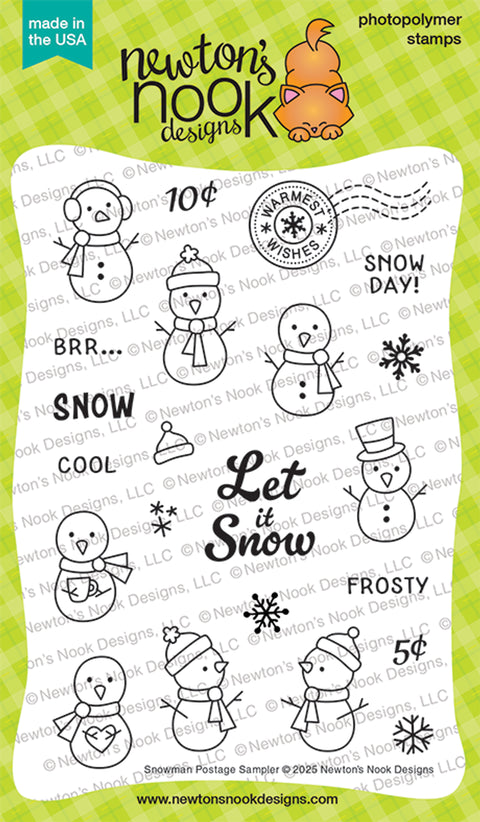 Newton's Nook - Snowman Postage Sampler Stamp Set