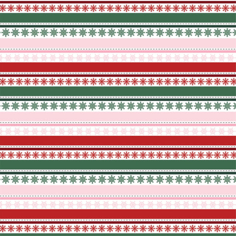 Echo Park - 12"x 12" Snowflake Stripes (North Pole Christmas) Double-Sided Paper
