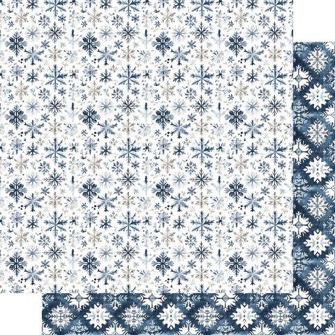 Scrapbook Supply - 12"x 12" Snowy Fjords (Nordic Winter Collection) Double-Sided Paper