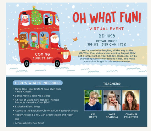 Spellbinders Oh What Fun! Virtual Holiday Cardmaking Event - Friday, August 28, 2026