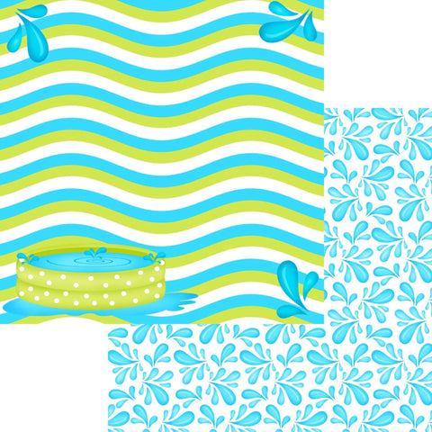 Scrapbook Supply - Pop-Up Pool (Pool Party Collection) Double-Sided Paper