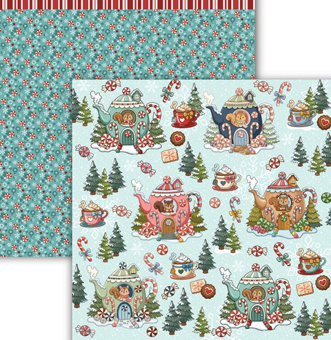 Dare 2B Artzy - 12"x 12" Candy Kettle Lane (Teapots & Tiny Tales) Double-Sided Paper