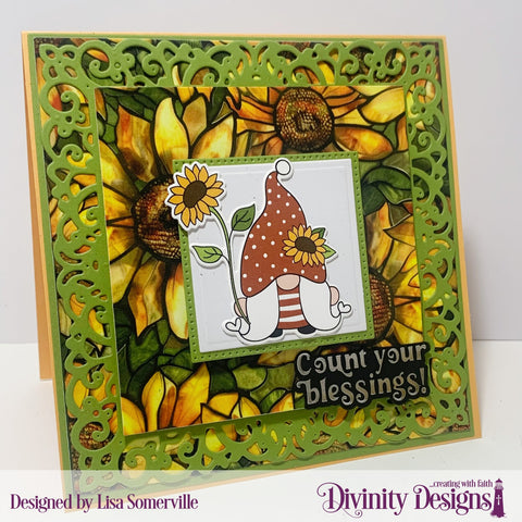 Divinity Designs - Sunflower Gnomes Paper/Die Duo (CBD926-194)