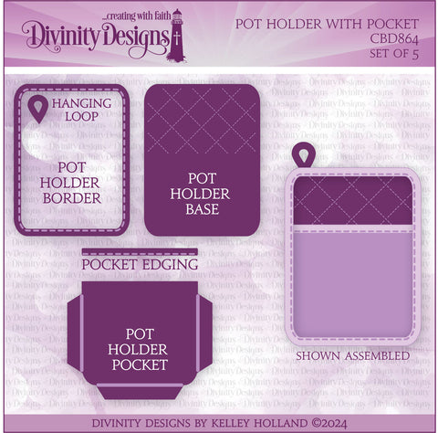 Divinity Designs - Pot Holder with Pocket Die (Set of 5 Dies)