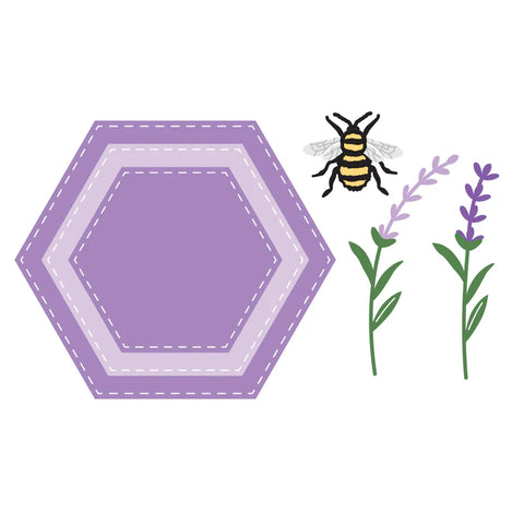 Spellbinders - Simple Vintage Lavender Fields Hexagons Dies with Simple Stories
