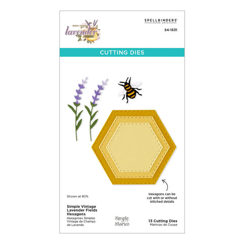 Spellbinders - Simple Vintage Lavender Fields Hexagons Dies with Simple Stories