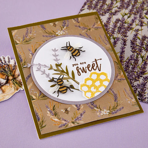 Spellbinders - Simple Vintage Lavender Fields Hexagons Dies with Simple Stories