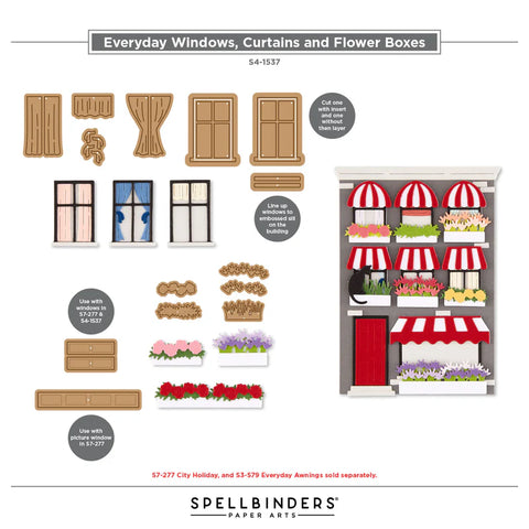 Spellbinders - Everyday Windows, Curtains & Flower Boxes Dies