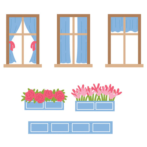 Spellbinders - Everyday Windows, Curtains & Flower Boxes Dies