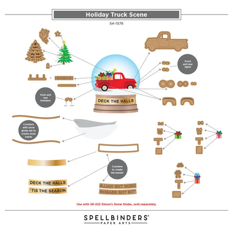 Spellbinders - Holiday Truck Scene (Simon's Snow Globes Collection) by Simon Hurley Dies