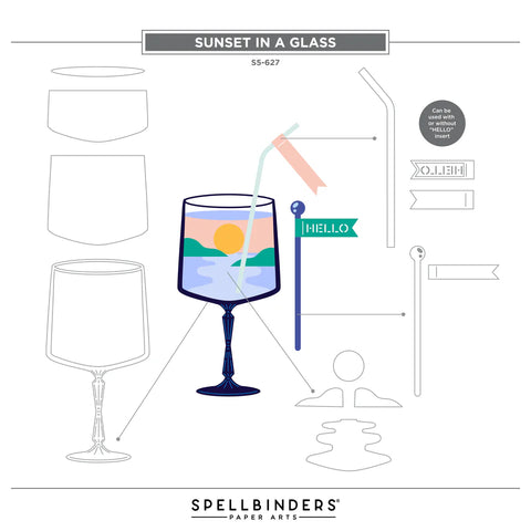 Spellbinders - Sunset in a Glass (Happy Hour Collection) Die