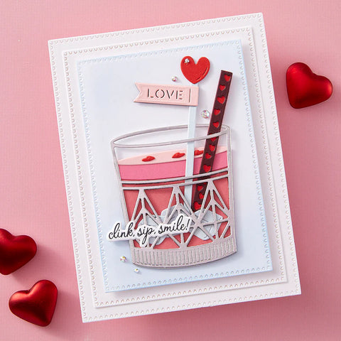 Spellbinders - Valentine Happy Hour Sentiments Press Plates (Love on the Rocks Collection)(BetterPress System)