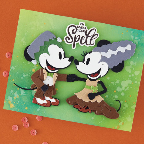 Spellbinders - Classic Mouse Trick or Treat Sentiments Stamp & Die Combo