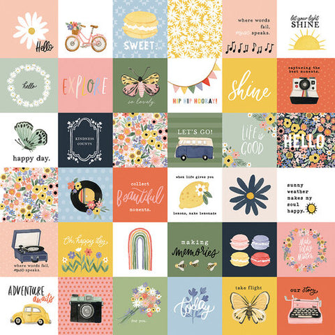 Carta Bella 12'x 12" 2x2 Journaling Cards (Here, There and Everywhere Collection Double-Sided