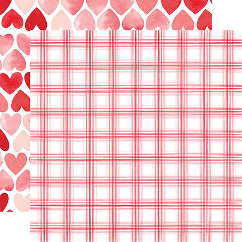 Carta Bella - 12'x 12" Sweetheart Plaid (My Valentine) Double-Sided Paper