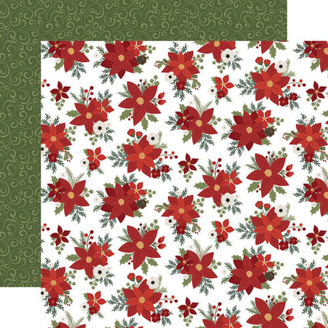 Echo Park - 12"x 12" Santa's Poinsettias (Gnome for Christmas) Double-Sided Paper