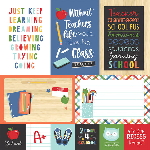 Echo Park - 12"x 12" 4"x 6" Journaling Cards (I Love School) Double-Sided Paper