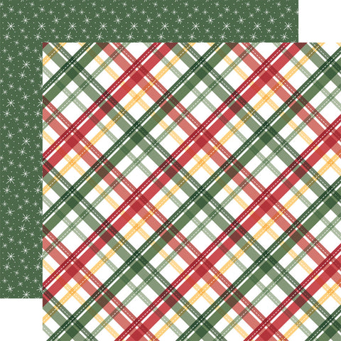 Echo Park 12"x 12" Festive Plaid (Santa Claus Lane) Double-Sided Paper