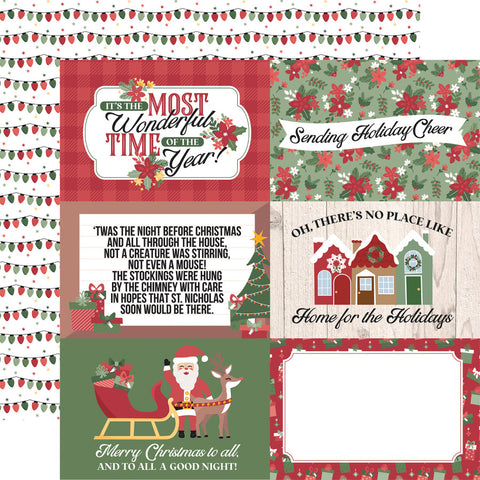 Echo Park 12"x 12" 6x4 Journaling Cards (Santa Claus Lane) Double-Sided Paper