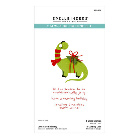Spellbinders - Dino-Sized Holiday Clear Stamp & Die Combo