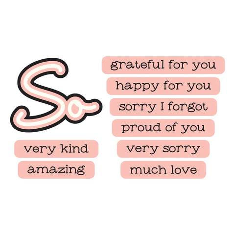 Spellbinders - So Amazing Sentiments Stamp & Die Set