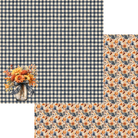 Scrapbook Supply - Beautiful Bouquet (Fall Blessings Collection) Double-Sided Paper