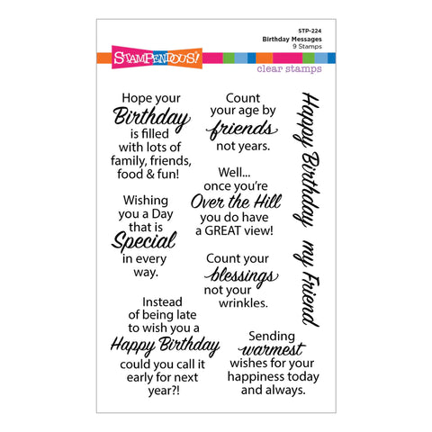 Stampendous - Birthday Messages Stamp Set