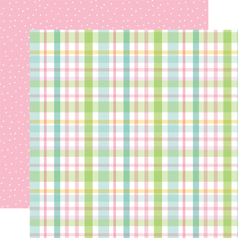 Echo Park - 12'x 12" Pastel Plaid (Welcome Easter) Double-Sided Paper