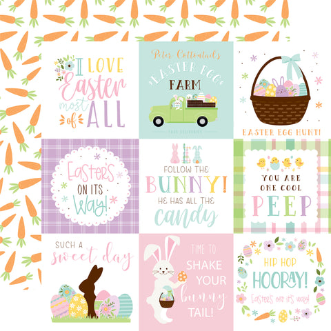 Echo Park - 12'x 12" 4x4 Journaling Cards (Welcome Easter) Double-Sided Paper