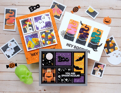 Waffle Flower - Postage Collage Spooktacular Stencil