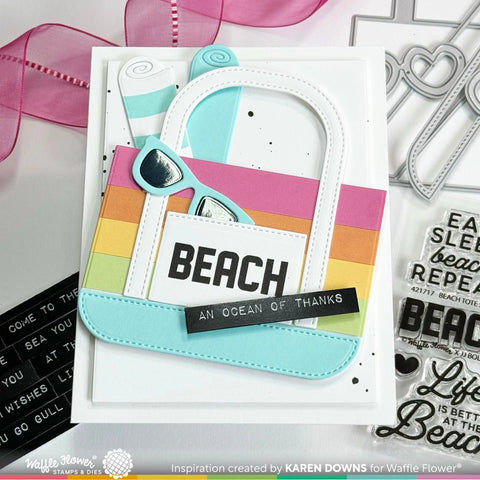 Waffle Flower - Beach Tote Stamp & Die Combo