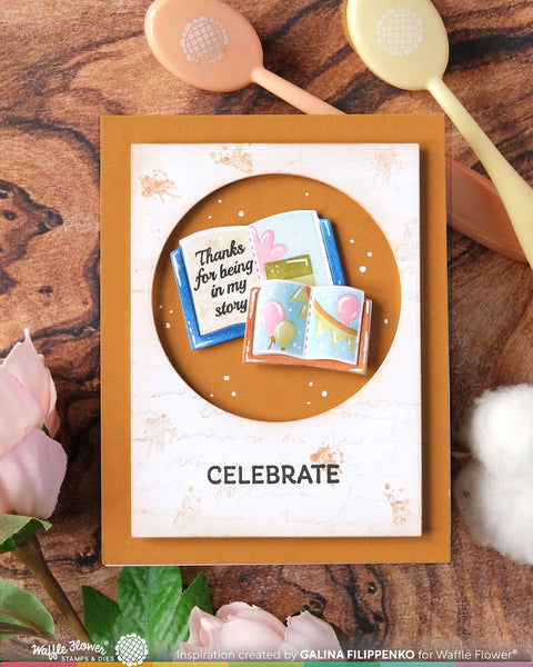 Waffle Flower - Open Book Trio Coloring Stencil