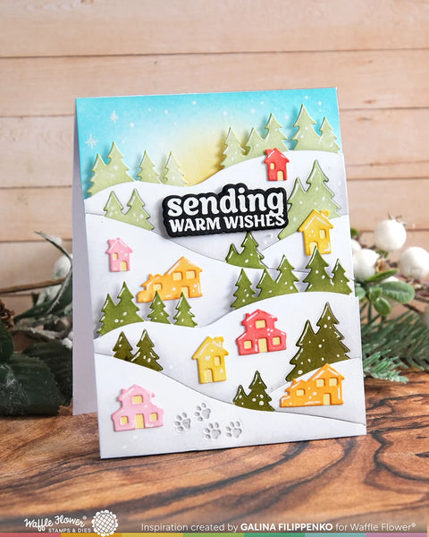 Waffle Flower - Snowy Hills Stencil